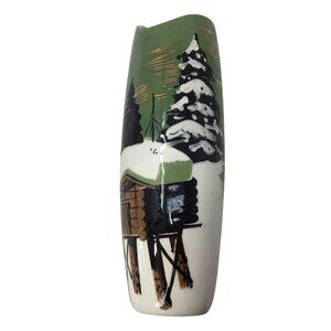 Matthew Adams Pottery Vase Alaska Signed Numbered Hand Painted Log Food Cache